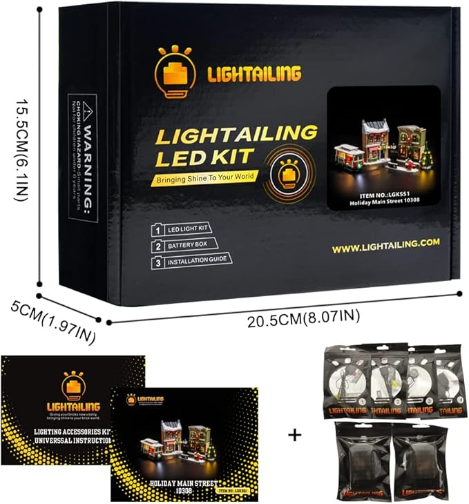 LIGHTAILING Light for Lego-10308 Christmas-High-Street - Led Lighting Kit Compatible with Lego Building Blocks Model - NOT Included The Model Set