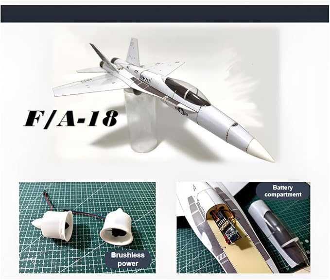 Fighter Jet Model F-18 395mm Wingspan Mini EPP 30mm Ducted Fan Fixed-Wing RC Airplane Aircraft Model for Collection and Gifts (PNP)