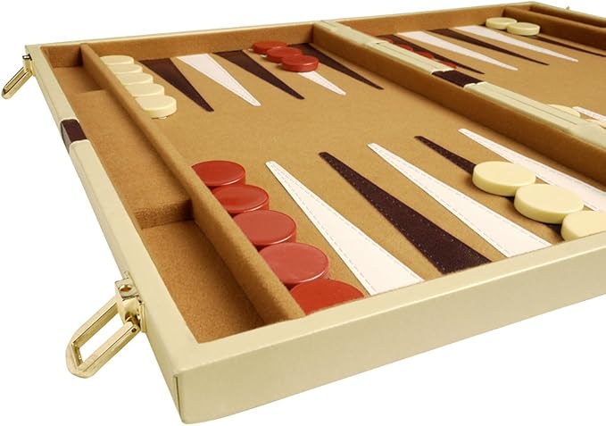 Deluxe Backgammon Set - Camel - 15x10