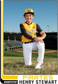 Personalized Baseball Cards 50 Count 1982 Retro Design for Youth &amp Travel Baseball or Softball. Customized with Player Photo Name and More.