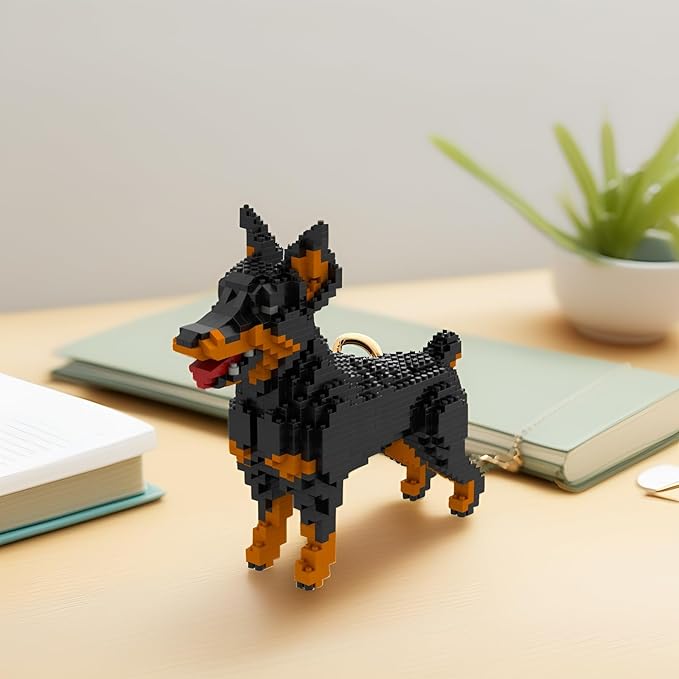 Larcele Micro Building Blocks Animal Set DIY Mini 3D Building Toy Bricks957 Pieces KLJM-05(Dobermann)