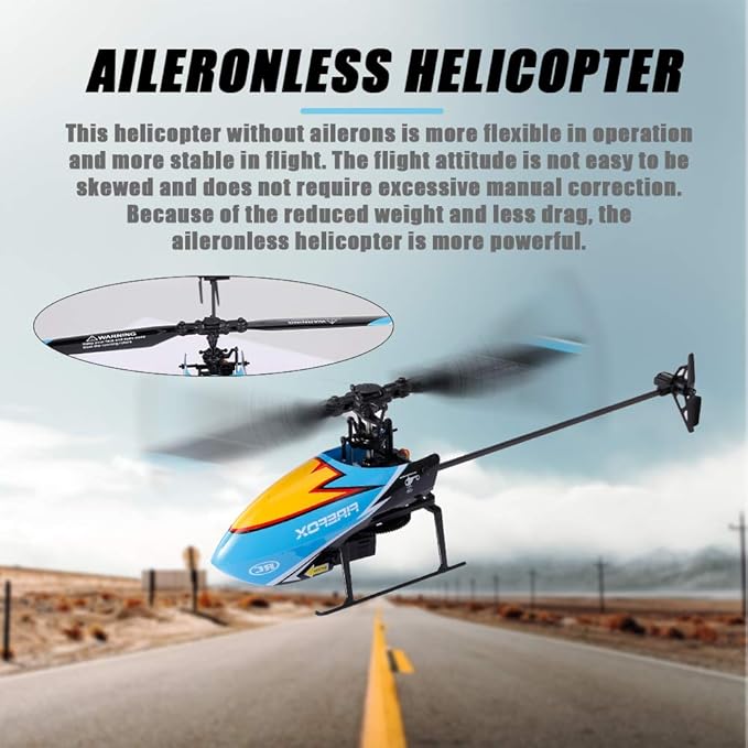 GoolRC C129 RC Helicopter for Adults 4 Channel 2.4Ghz Remote Control Helicopter with 6-Axis Gyro Aileronless RC Aircraft with Altitude Hold and 3 Batteries (Blue)