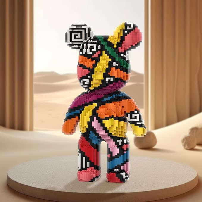 HOOLEDAY Animal Colorful Bear Micro Building Blocks Set (5900 PCS) Bear Bricks Set Personalized Decoration Creative Home &amp Office Decor