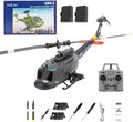C032 UH-1 Huey RC Helicopter for Adults 1/48 Scale 2.4G 6CH Flybarless Stunt RC Plane 6-Axis Gyroscope Optical Flow Positioning TOF Lidar Height Setting for Beginners (Dark Blue(2 Batteries))