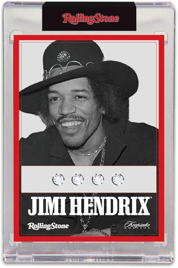 2025 Rolling Stone Jimi Hendrix Keepsake Premiere Edition Box: 1 Blind-Wrapped Card Per Box Authentic Gems &amp Metals 200 Unique Cards