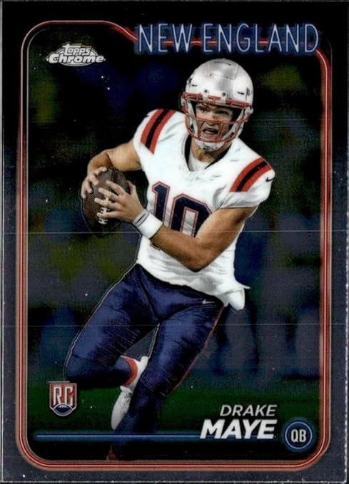 2024 Topps Chrome #203 Drake Maye New England Rookie Football Card - Sportscard Superstore