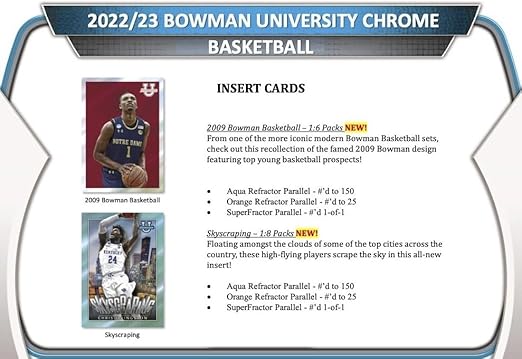 2022 2023 Topps Bowman University Chrome Basketball Series Unopened Factory Sealed Blaster Box with Possible Victor Wembanyama Autographs