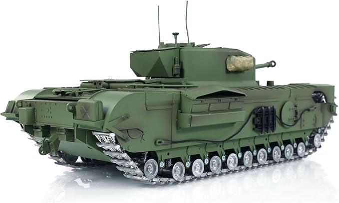 TOUCAN RC HOBBY US in Stock TD 1/16 RC Military Tank Churchill Mk.VII Metal Tracks Infrared Battle RTR Model