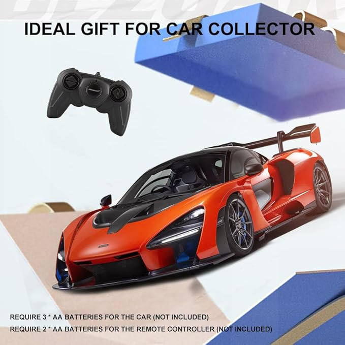 1:24 Scale Remote Control Car for McLaren Senna 2.4GHz Model RC Cars Electric Sport Racing Hobby Vehicle Gift for Adults Kids Boys Girls - Orange