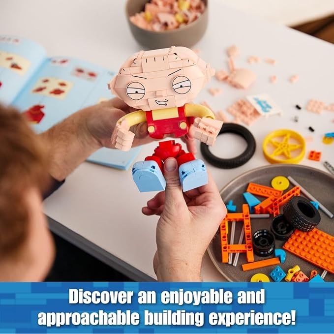 Brickcraft Family Guy Stewie on Trike Building Kit 429 Piece Construction Set Collectible Figure &amp TV Show Memorabilia Gift for FansKids and Adult Builders Ages 8+ for Display on Desk Shelf or