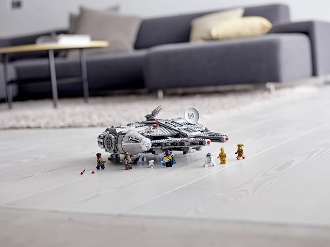 LEGO Star Wars Millennium Falcon 75257 Building Set - Starship Model with Finn Chewbacca Lando Calrissian Boolio C-3PO R2-D2 and D-O Minifigures The Rise of Skywalker Movie Collection