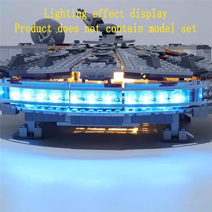 LED Light Kit Compatible with Lego 75257 The Rise of Skywalker Millennium Falcon Starship Building Model (Model Set Not Included)