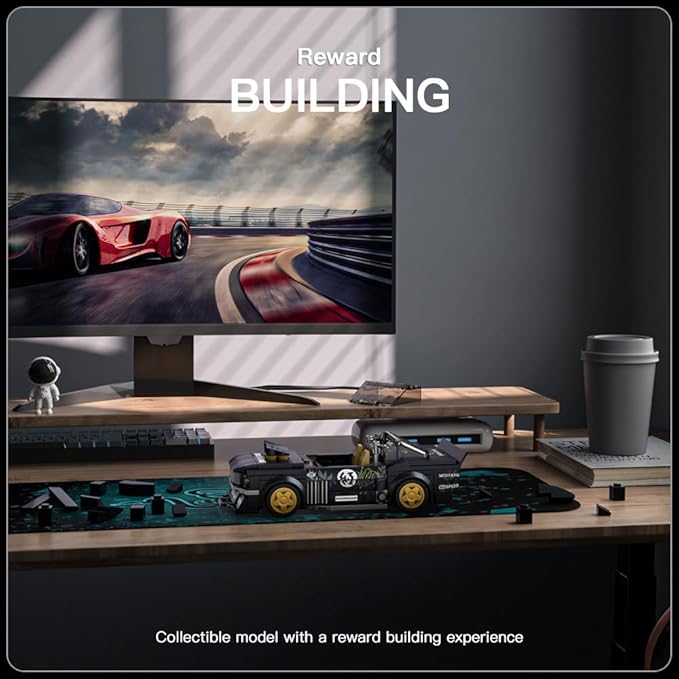 Mould King Super Car Building Toys with Acrylic Display Case Model Race Car Toy Building Blocks Kit Collectible Racing Vehicle Set for Kids Age 8+ Teens Adults