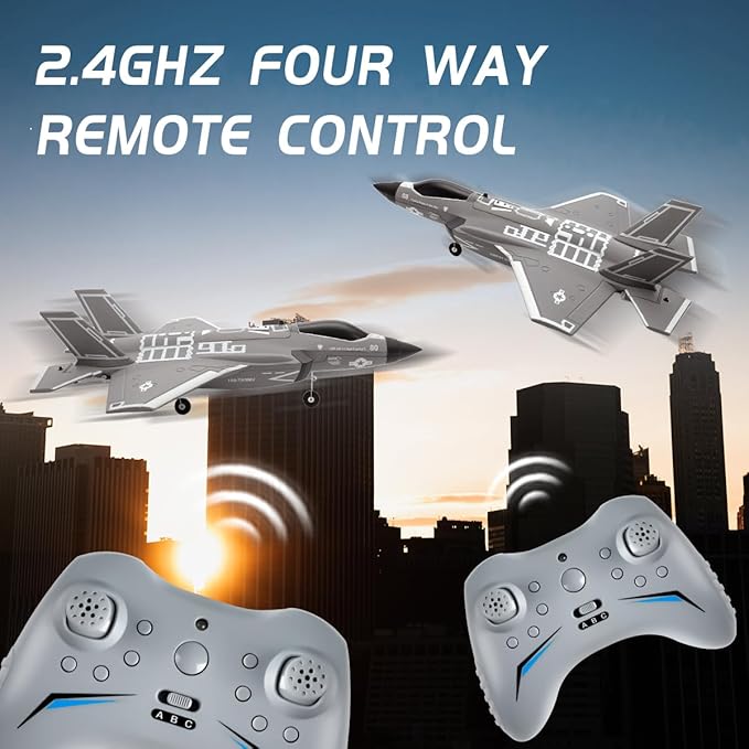 F35 Brushless 4-Channel Ducted Fan RC Plane Electric Airplane Model with 3D/6G Mode Switch EPP Impact-Resistant Material 6-Axis Gyro Stabilization 200m Flight Distance 8-10 Mins Flight Time