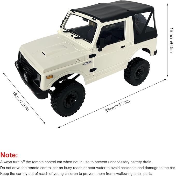RC Rock Crawler WPL C74-1 RC Truck 1:10 Scale 2.4GHz Remote Control Truck 4WD All Terrain Off-Road RC Crawler with LED Lights and 3 Rechargeble Batteries for Adults