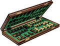 Handmade European Wooden Chess Set with Flowers 16 Inch Board and Hand Carved Chess Pieces