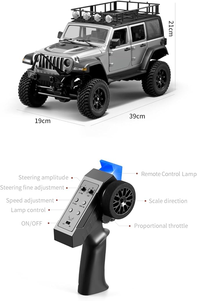 GoolRC 1:12 Scale 4 Wheel Drive Remote Control Car Off-Road Truck with Lights 2.4G Remote Control Crawler