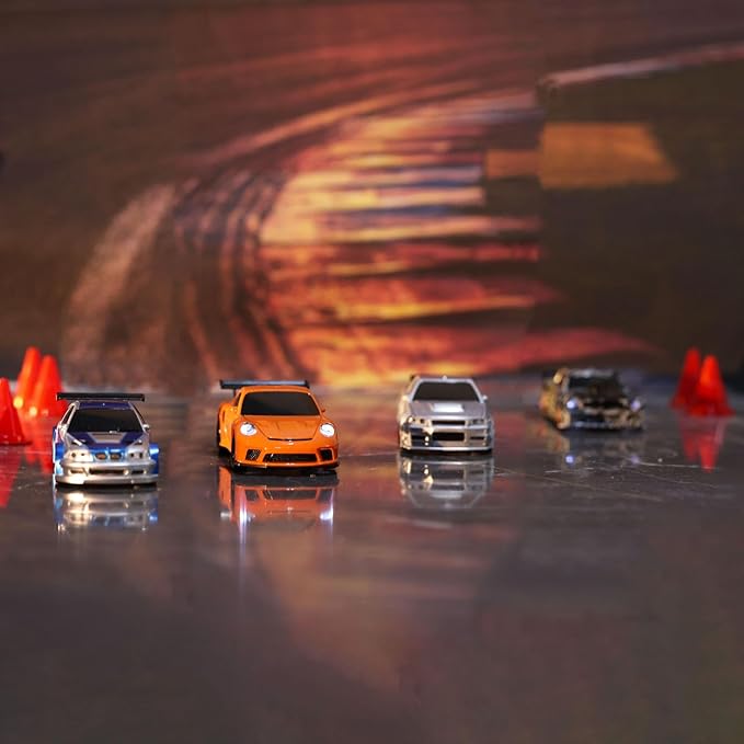 TOUCAN RC HOBBY Remote Control Mini Drift Car 1:43 Race Car Toy Radio Lights Traffic Safety Cone Without a Gyro SilverUS in Stock
