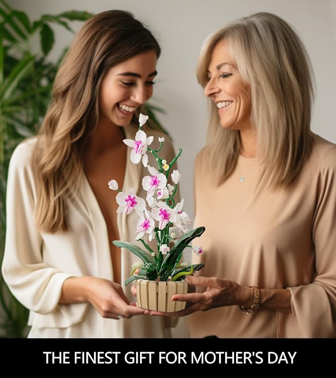 Icons Orchid Flowers Building Set Exquisite Orchid Bonsai for Adult- Compatible with Lego Flowers Ideal for Mothers and Valentine's Day Display (1192pcs)