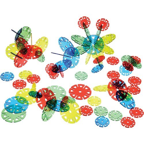 Constructive Playthings 350 pc. Combo Crystal Building Chips Set with 300 Standard Sized and 50 Giant Sized Connectors