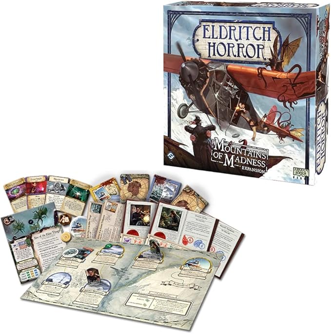 Eldritch Horror Mountains of Madness Board Game EXPANSION - Enter the Chilling Antarctic Expedition! Mystery Game for Adults Ages 14+ 1-8 Players 2-4 Hour Playtime Made by Fantasy Flight Games