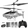 DEERC Remote Control Helicopter for Kids and Adults RC Shark Helicopter with Altitude Hold One Key Takeoff/Landing LED Lights 2 Batteries 24 Min Flight Time Indoor Flying Toy Gift