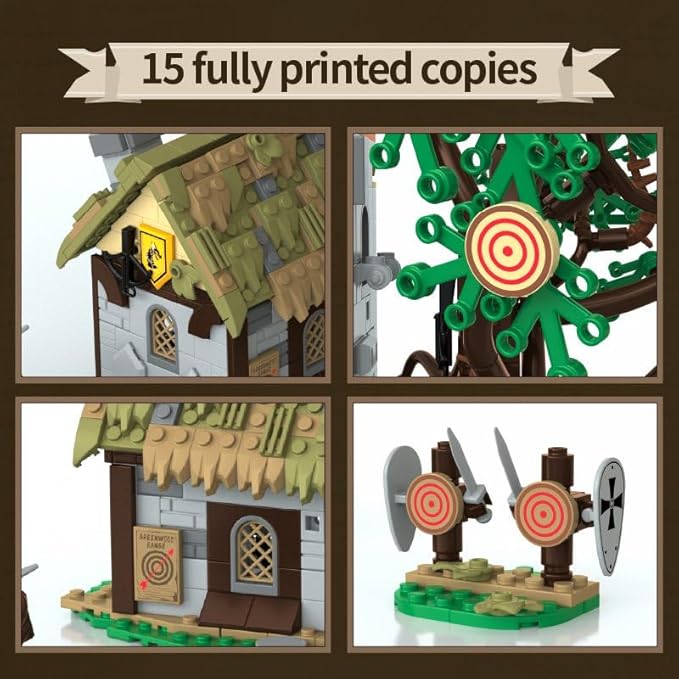 Medieval Greenwood Range Building Bricks SetMiddle Building Set House Building Block Toy Living Room DecorationsCollectible Display Set for Adults1109pcs