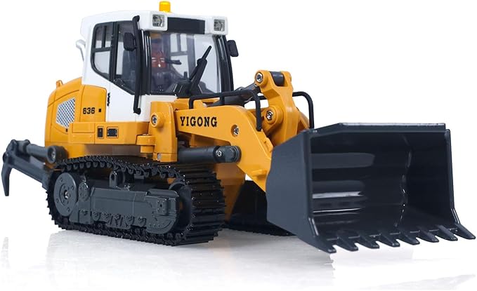 TOUCAN RC HOBBY 1/50 RC Tracked Loader Electric Lifting Radio Control Model Vehicle Metal Openable Bucket Tracks Ripper Soil Loosening Hook for Ages 14+