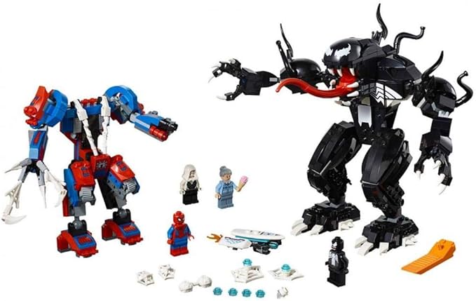 LEGO Super Heroes Marvel Spider Mech Vs. Venom 76115 Action Toy Building Kit with Web Shooter and Gripping Toy Claw Includes Spider-Man Minifigures Venom and Ghost Spider (604 Pieces)
