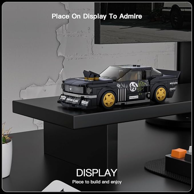 Mould King Super Car Building Toys with Acrylic Display Case Model Race Car Toy Building Blocks Kit Collectible Racing Vehicle Set for Kids Age 8+ Teens Adults