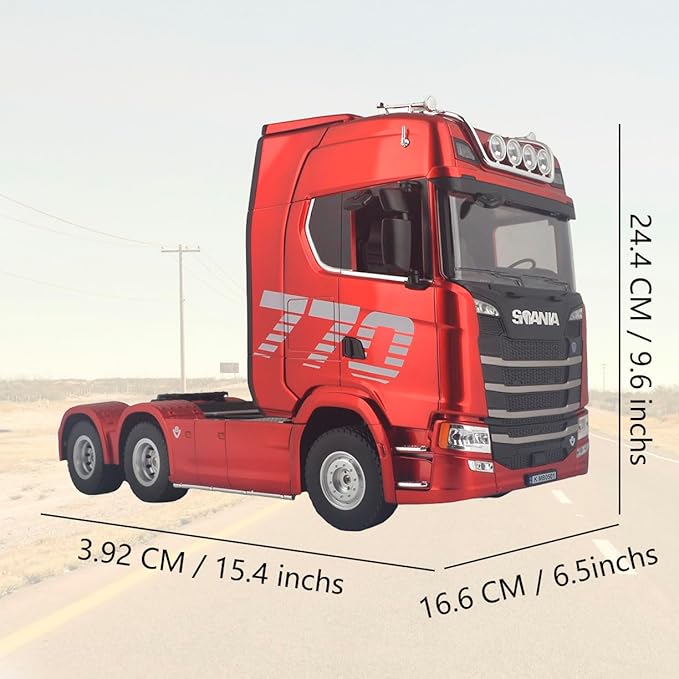 Ailejia 1/18 RC Tractor Truck Toys 770S 2.4GHz Remote Control Truck Semi Trailer 7.4V Battery Radio 19CH Light Sound
