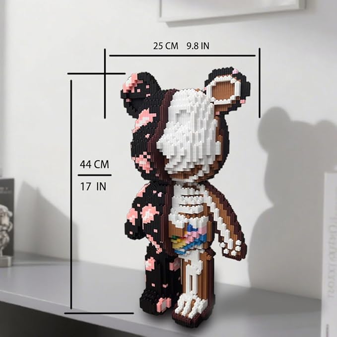 Building Blocks Animal Graffiti Skeleton Bear Micro Gift for Adults and Kids（6880PCS）