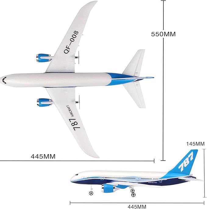 QF008 787 Remote Control Fixed-Wing Aeroplanes Aircraft for 14Y+ Beginners Expert Boeing 787 Three-Channel High-Flying 1000 Meters Special Connection Roll Epp Hobby RC Plane