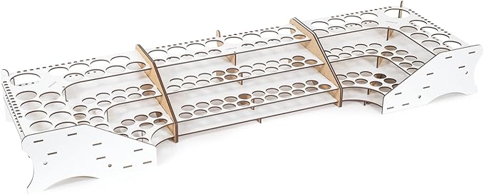 Vallejo - Front Paint Storage Rack for Scale Models and Miniatures | Capacity for 52 Bottles of 18 ml. (0.6 fl.oz.) 8 Bottles of 35 ml. (1.18 fl.oz.) or 60 ml. (2.02 fl.oz.) and 22 Brushes