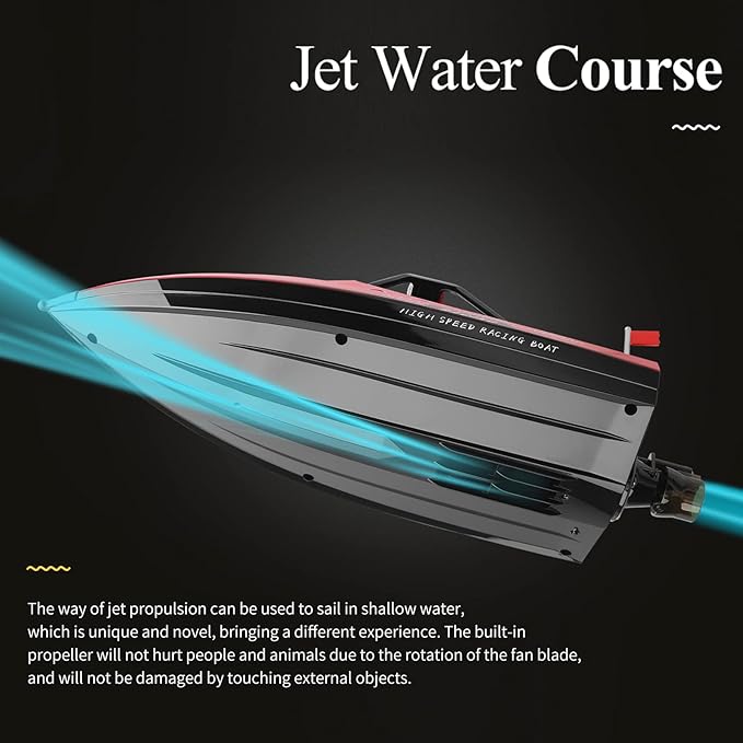 GoolRC RC Jet Boat WLtoys WL917 16km/h High Speed Remote Control Boat 2.4Ghz RC Jet Toys Storage Bag Led Lights Gift for Teens Adults