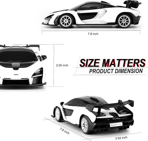 1:24 Scale Remote Control Car for McLaren Senna 2.4GHz Model RC Cars Electric Sport Racing Hobby Vehicle Gift for Adults Kids Boys Girls - White
