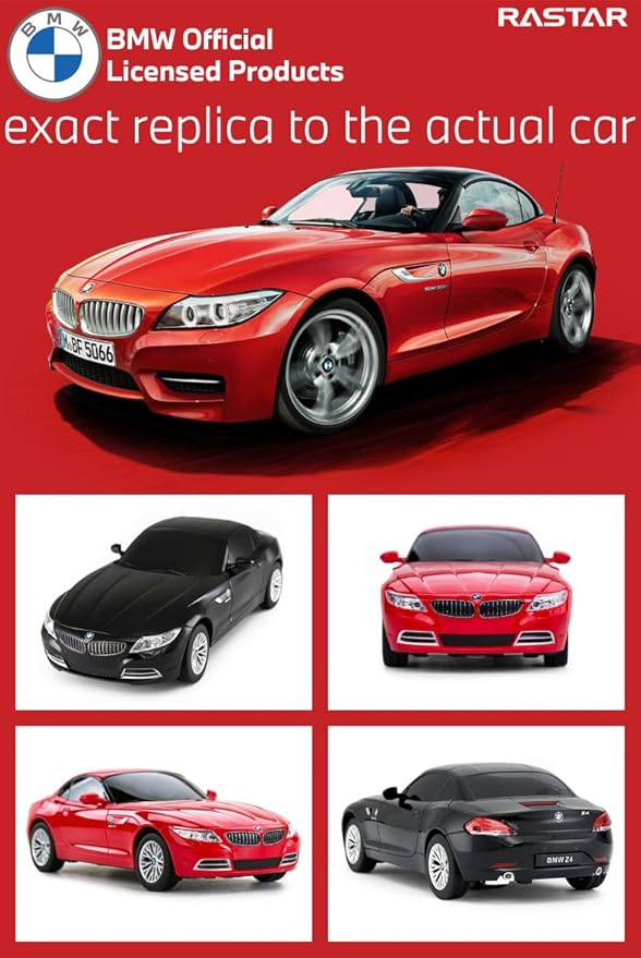 RASTAR 39700 1/24 BMW Z4 RC Car - Ideal Gifts for Play &amp Display - Officially Licensed Toy Car Model with Remote Controller for Kids Teens &amp Adults - Black