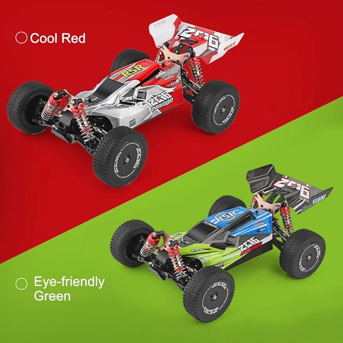 GoolRC WLtoys 144001 RC Car 4WD 2.4GHz 60km/h High Speed Remote Control Car Off-Road RC Trucks 1:14 Scale RC Buggy with RTR Aluminum Alloy Chassis 550 Motor Gifts for Adults