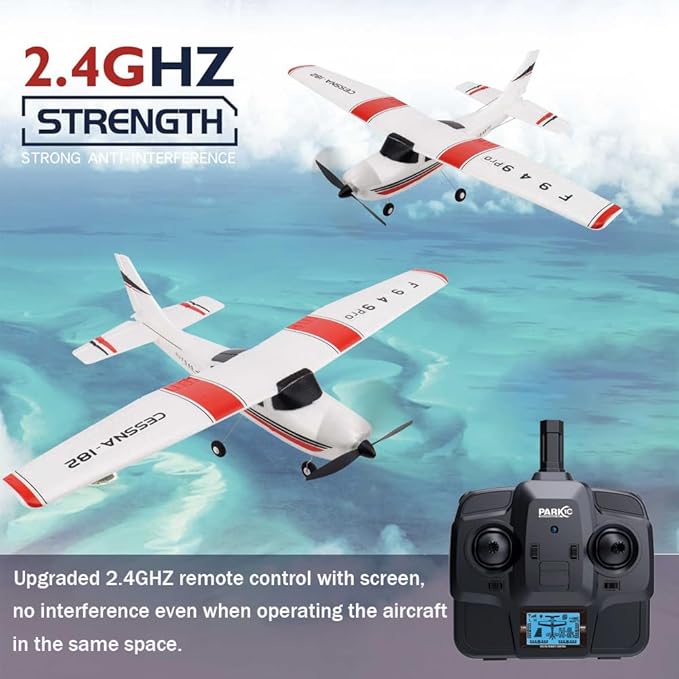 RC Airplane F949pro RC Plane 1020 Motor 3CH 2.4GHZ EPP RC Plane for Adults CESSNA-182 3D6G Gyroscope RTF RC Glider Planes with 2 Batteries Replaceable Parts (2BSL+ Motor)