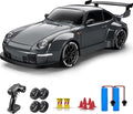 RC Drift Car 1:24 Scale Remote Control Vehicle with LED Lights 2.4GHz 20KM/H 4WD High Speed RC Cars Drifting Tires＆Two Batteries. (Dark-Gray)