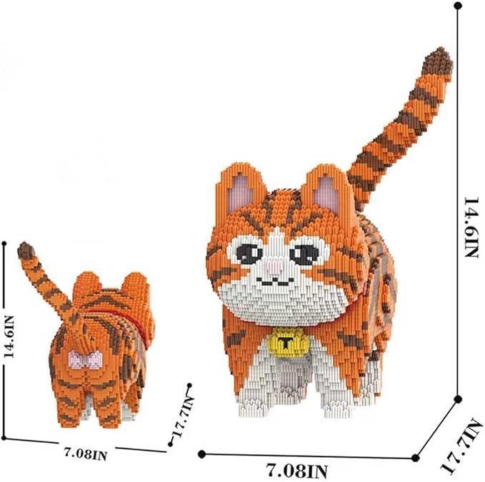Orange Cat Micro Mini Building Block Sets for Adults No Compatible with Lego 6470PCS Pet Building Toys for Home &amp Office Decor MOC 3D Creative Model Gifts for Christmas