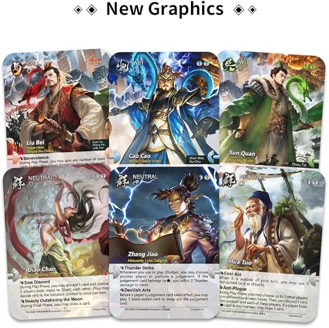 WTK: Kingdoms Wars - Historical Strategy War Card Board Game Sanguosha Guozhan Expansion for 2-10 Players Age for 14+ time with 20-40min