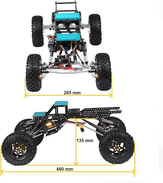 RhinoRC YUE LCG Sporty Crawler Car with T70 Servo 40A S12 Outrunner Motor Combo for Competition Crawler RTR 1/10 Off-Road Car