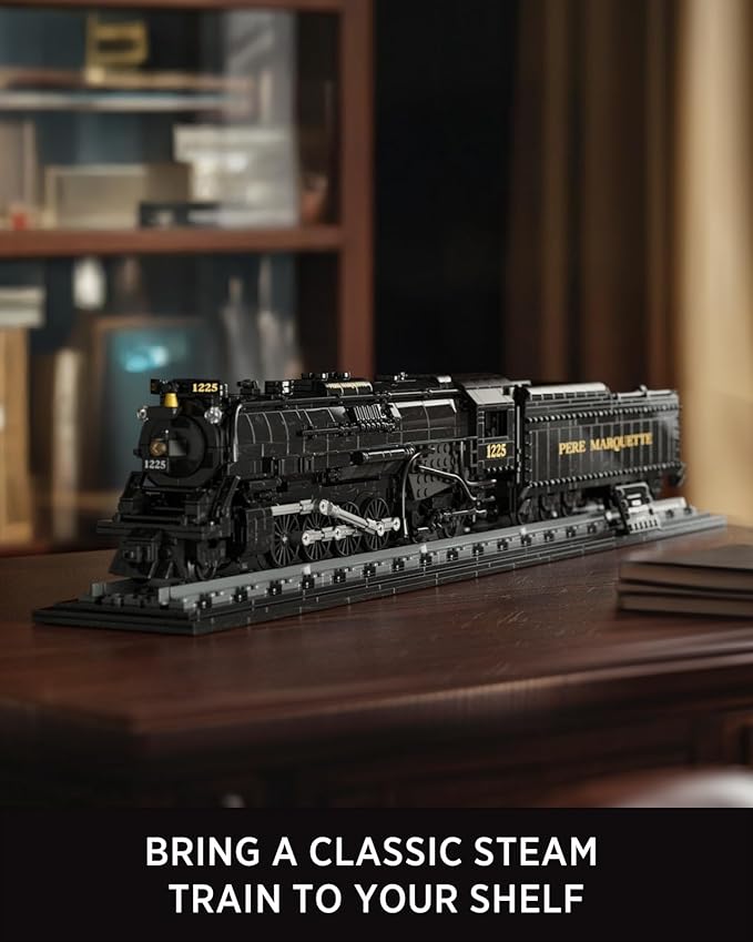 Nifeliz 1225 Locomotive Building Set Classic Steam Train Model Toy for Adult Collectors Display and Gift Giving (1593 PCS NF10323)