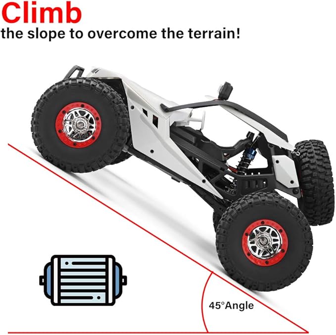Goolsky WLtoys 12429 RC Car 1: 12 Scale 4WD 40KM/H High Speed RC Crawler with LED Lights 2.4GHz All Terrain Off Road RC Truck for Adults