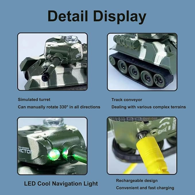 Mini WWII Gray German Tiger RC Tank Toy 1/72 Scale Model Electronic Radio Remote Control Vehicle Tank