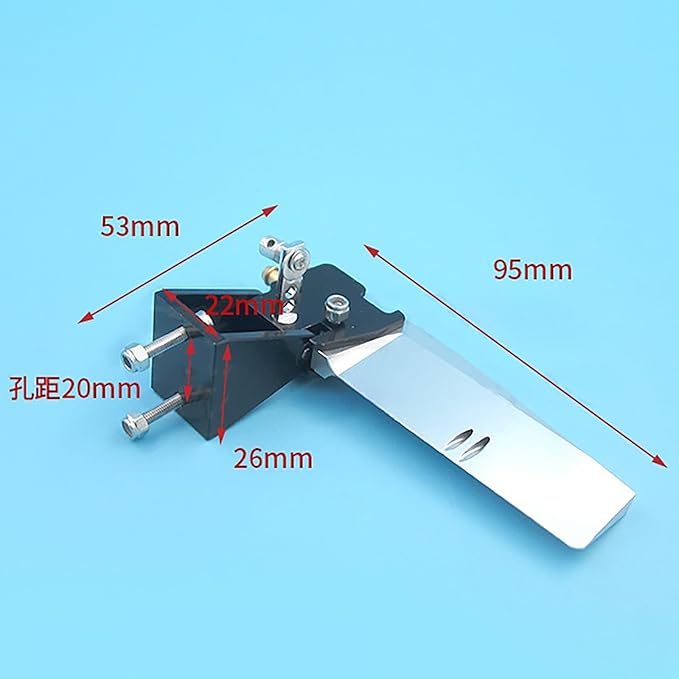RC Boat Center Rudder System with Dual Water Inlets for 80 to 100cm CAT Twin Hull RC Boats Mid Mount Intake Rudder