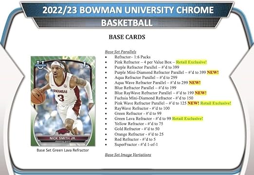 2022 2023 Topps Bowman University Chrome Basketball Series Unopened Factory Sealed Blaster Box with Possible Victor Wembanyama Autographs