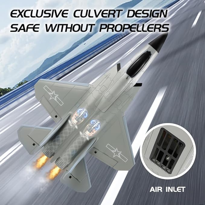 FX9631 4CH Outdoor Remote Control Airplane Brushless Single Duct Fixed Wing RC Aircraft Dual Battery Six-axis Gyro RC Plane Drone Easy to Fly Electric Gift for Beginners