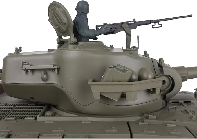 US in Stock 2.4GHz Heng Long 1/16 Scale M26 Pershing RTR RC Tank - 340° Rotating Turret Somke Unit Infrared Combat Lifting Barrel Light &amp Sound BB Shooting Airsoft Tank